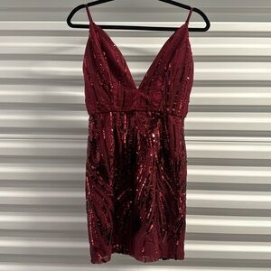 Gently used red holiday/party dress